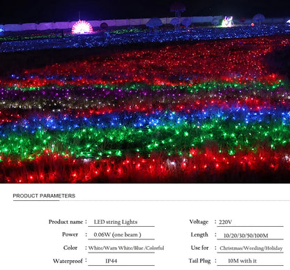 LED Garland String Lights 2m10m Christmas Tree Wedding Decoration Light Waterproof Fairy Lamp Indoor Outdoor Holida Lighting