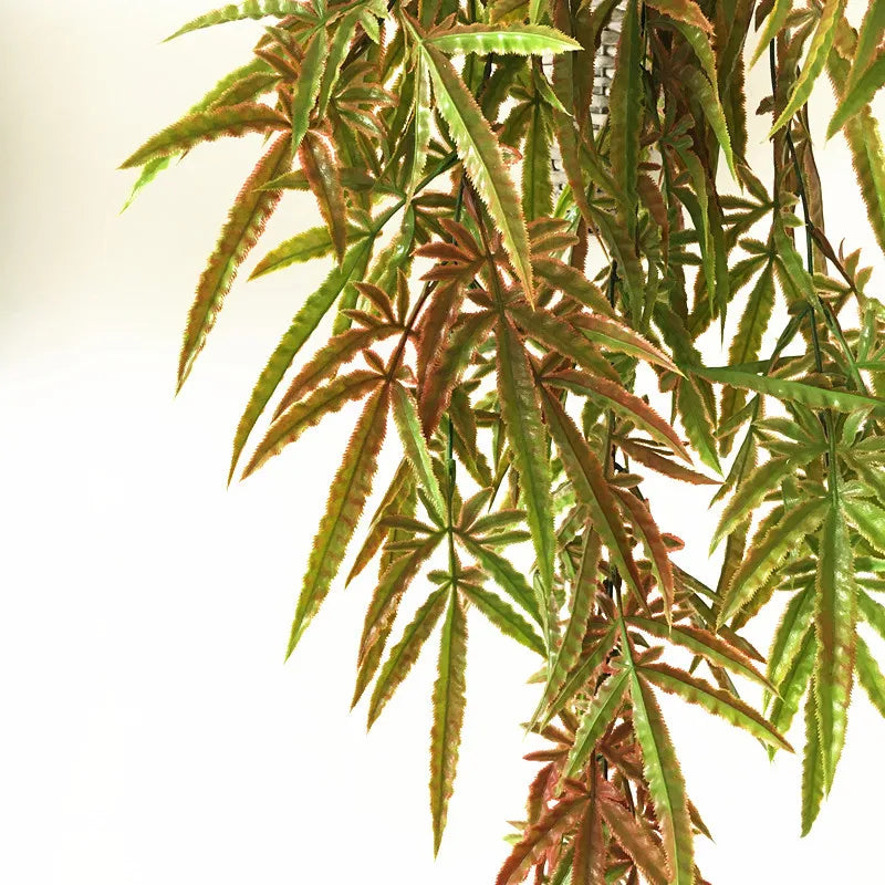 Artificial Palm Green Plants Vine Turtle Leaf Rattan Ceiling Wall Hanging Flower Maple Leaves Wedding Garden Balcony Home Decor