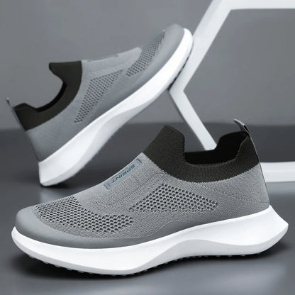 Men's Spring Breathable Slip-On Dad Shoes Large Size Soft Sole Casual Walking Shoes for Couple