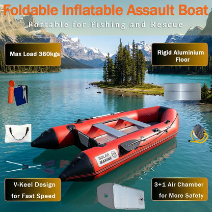 Thermal Welded SOLAR MARINE 9.8 ft 3 Meters Inflatable Speed Boat Outdoor Fishing Rescue Rowing Dinghies With Free Accessories