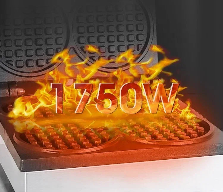 Stainless Steel Belgian Waffle Maker Machine Commercial 4 Grid Round Waffle Pancake Machine