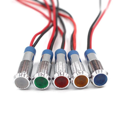 1PC LED Metal Indicator Light 6mm Waterproof Signal Lamp Warning Lights 12V 24V 220V Volts Red Yellow For Dashboard Boat Light