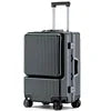 Carry on Luggage Wide Handle Luxury Design Rolling Travel Suitcase PC Hardside With Aluminum Frame Hollow Spinner Wheels