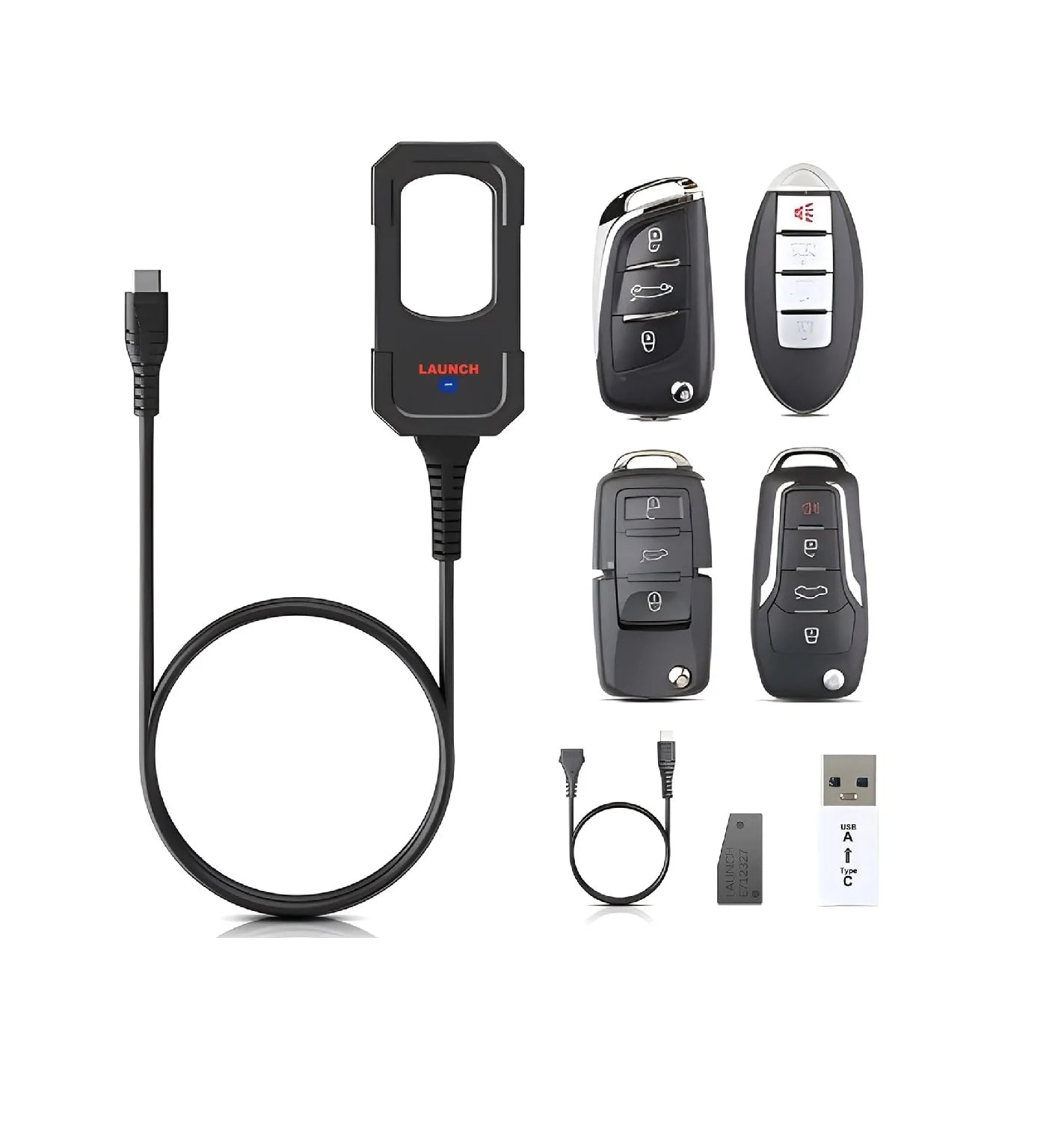 LAUNCH remote maker X431 key programming equipment with 4 universal remotes 1 super chip immobilizer tool IMMO compatible