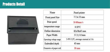 Embedded Thermal Receipt Printer with ESC/POS 2 inch RS233 or TTL Ticket Printer 5-9V or 12V HS-QR24
