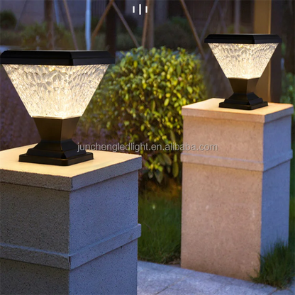 Outdoor Solar Pillar Light Gate Aluminium IP65 Waterproof Garden Solar Fence Light