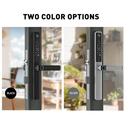 OutdoorTuya Wifi App Camera Aluminum Door Smart Lock 35mm Slim Sliding Frame Door Lock Biometric Fingerprint Electronic Lock