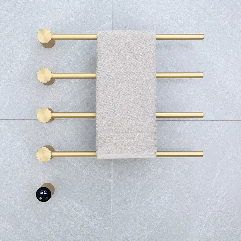 High End Stainless Steel  Modern Design Electric Wall-mounted Bath Towel Rack Warmer Hotel Use Fixed Bath Bar XINGPAI