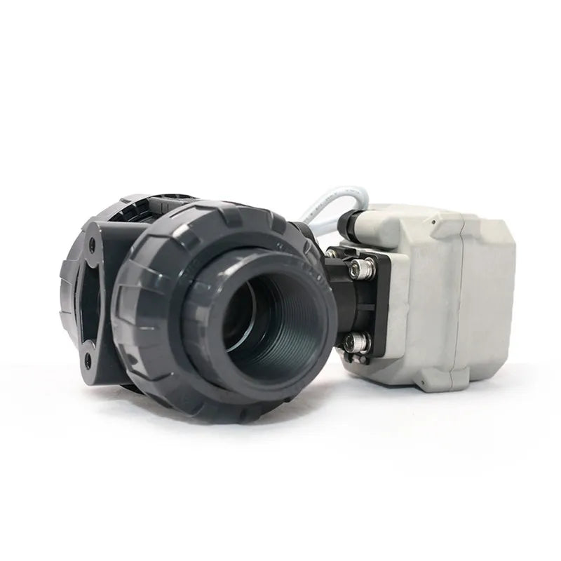 1-1/2'' DN40 BSP/NPT/Non-thread UPVC True Union Motorized Ball Valve 12-24VDC & 24VAC 110-230VAC Auto Return Failsafe by PDG ibma