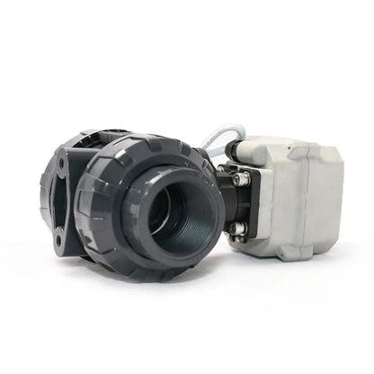 1-1/2'' DN40 BSP/NPT/Non-thread UPVC True Union Motorized Ball Valve 12-24VDC & 24VAC 110-230VAC Auto Return Failsafe by PDG ibma