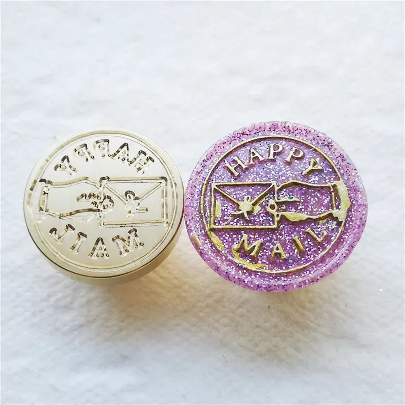 Greeting stamp with love thank you happy birthday christmas handmade Wax Seal Stamp Retro Antique Sealing Wax baby friend gifts