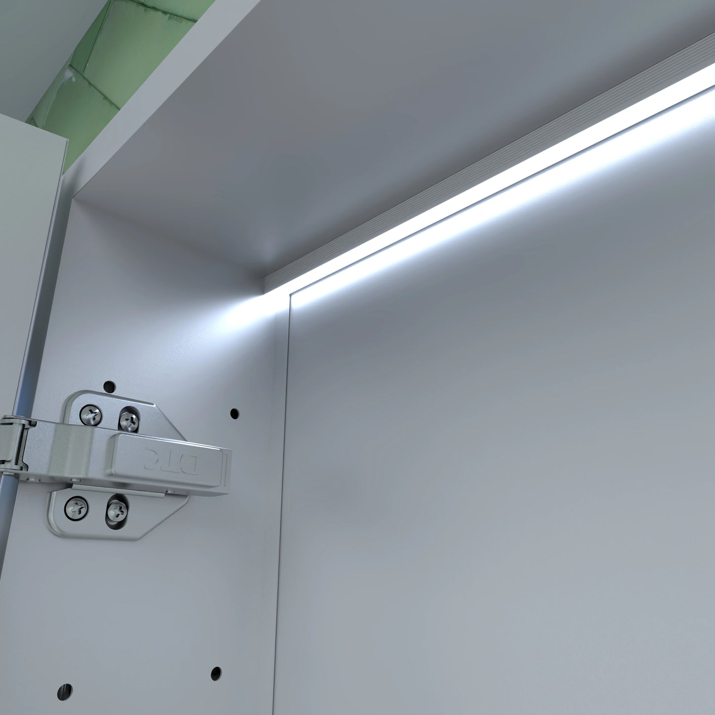 48" X 30" Silver Aluminum Rectangular LED Medicine Cabinet with Clock, Recessed or Surface Mount