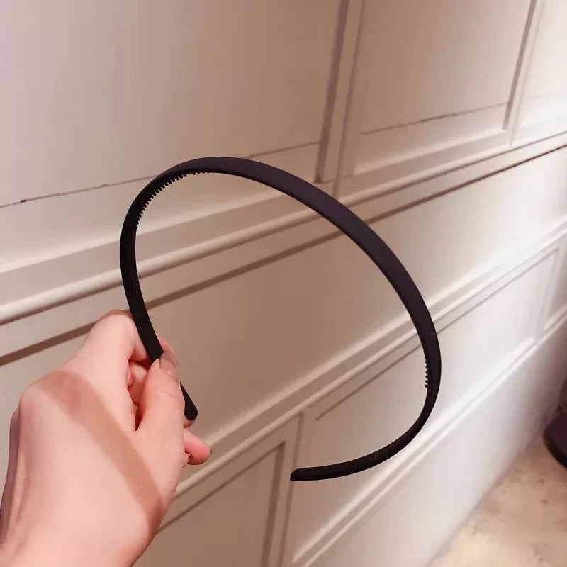New Thin Edge Frosted Hair Hoop Non-slip with Teeth  Candy Color Girls Wash A Face Makeup Hair Band Korean Hair Accessories