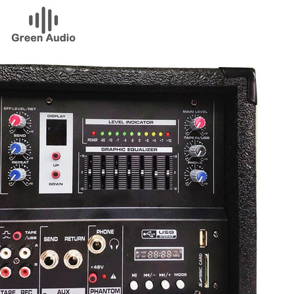GAX-EB4 4 Channel Power Mixer tank Mixers, Power Amplifiers with Built-in Blue Tooth and Recording Function