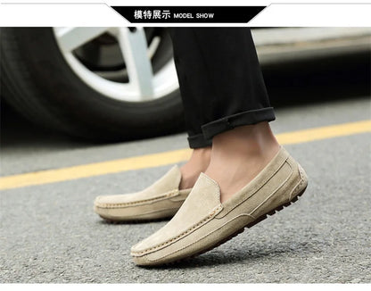 Suede Leather Man Loafers Luxury 2021 Casual Shoes For Men Boat Shoes Handmade Men Slipon Driving Shoes Male Moccasins Zapatos99