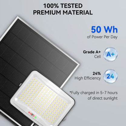 US Stock 3-Side Solar Flood Light Outdoor IP65 Motion Sensor Remote Control 150 LED High Brightness Garden Security Light