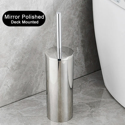 Bathroom Black Gold 304 Stainless Steel Toilet Brush Set Toilet Bowl Cleaner Brush and Holder Cleaning Tool Standing