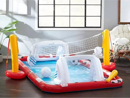 Popular PVC Inflatable Outdoor Playground with Soccer Base Ball Volleyball Floating Pool Bar for Children Bulk Swimming Pool