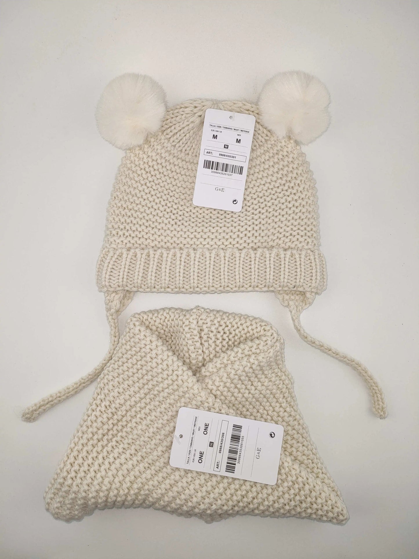 2024 baby girl and baby boy  child children's spring autumn winter Solid knitted hat and knitted infinity scarf