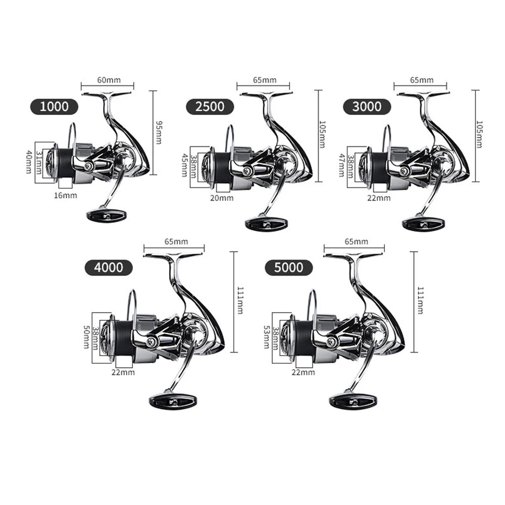 High Performance EA Spinning Reel All Metal Line Cup Fishing Wheel Sea Freshwater Fishing Gap-Free Casting Lake River Stream