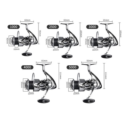 High Performance EA Spinning Reel All Metal Line Cup Fishing Wheel Sea Freshwater Fishing Gap-Free Casting Lake River Stream