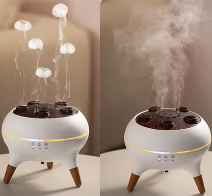 Portable Flame Vulcano Crack Jellyfish Humidifier Diffuser Dynamic Sound Pickup Wireless Remote Control Air Humidifier