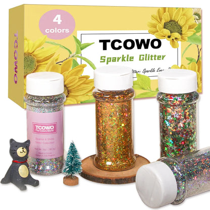 Local Stock 2OZ Shaker Packing Hexagon Shape Mix Chunky Glitter for Tumbler Nail Resin Christmas Decoration