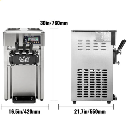 EU/US Ready Stock One Week Arrive VEVOR Soft Ice Cream Machine Commercial Countertop Soft Ice Cream Maker