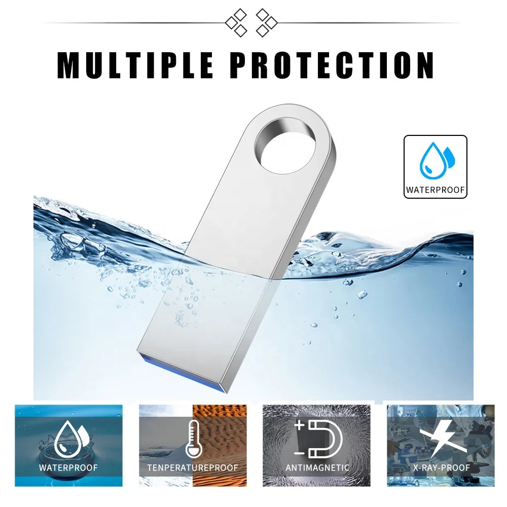 50PCS/lot Metal USB 2.0 Flash Drives 1GB 2GB 4GB Pendrive 8GB 16GB Pen Drive 32GB 64GB Memory USB Sticks 128MB 256MB Free LOGO