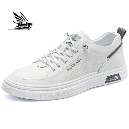 Men's New Fashion White Thin Board Shoes Casual Breathable Walking Style Shoes