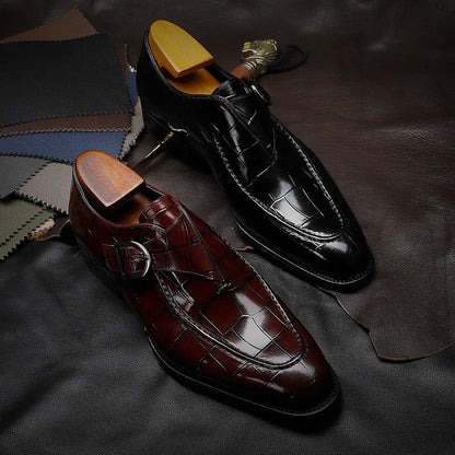 ClassicPattern Business Flat Shoes Men Designer Formal Dress Leather Shoes Men's Loafers Valentine Gifts Shoes
