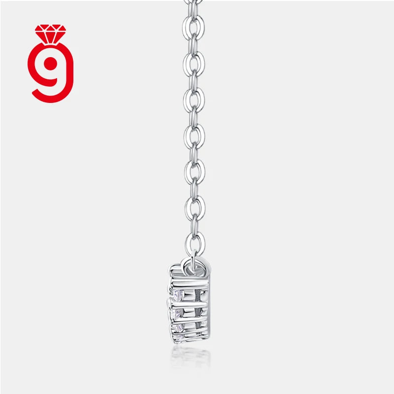 Custom Moissanite Pendant Necklace VVS1 Diamond Simple Charm Bar Necklace Women Gift 925 Sterling Silver Jewelry Necklace