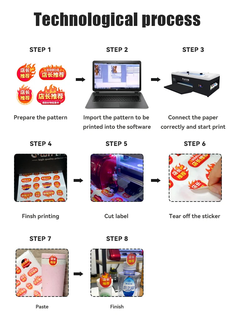 Print Machine Vinyl Water Based Ink Printing Machines A4 Size Digital Label Sticker Print Machine