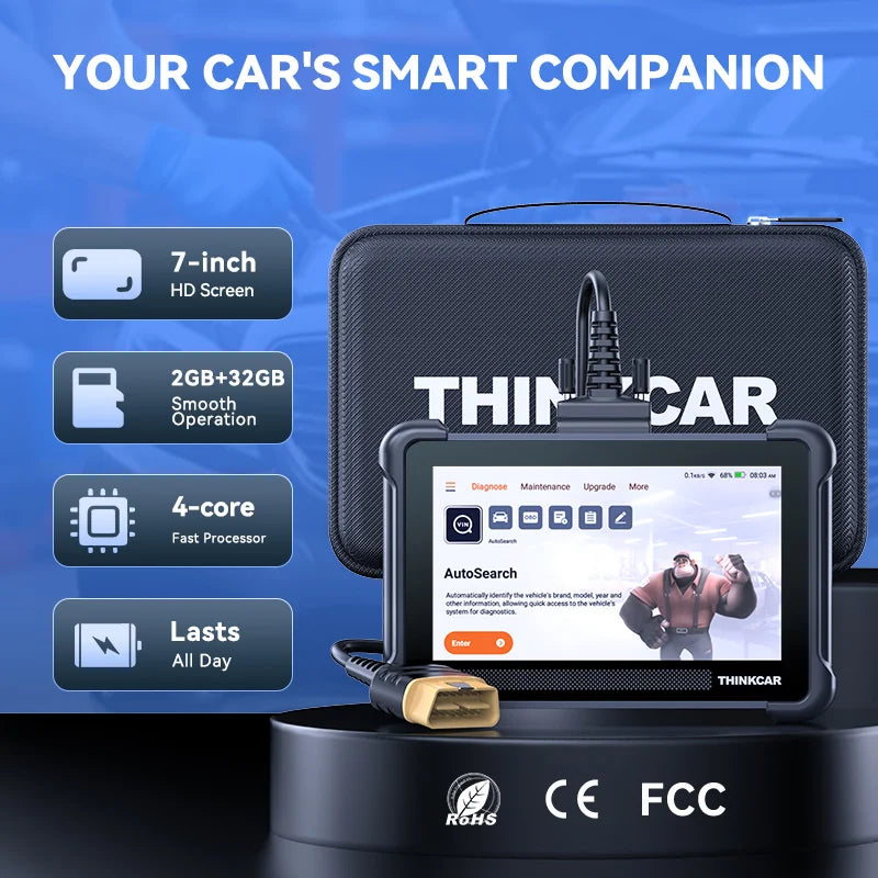 THINKCAR THINKSCAN 672 Bidirectional Scan Tool 7 Inch Screen TPMS Oil EPB DPF Reset Obd2 Scanner Diagnostic Tools