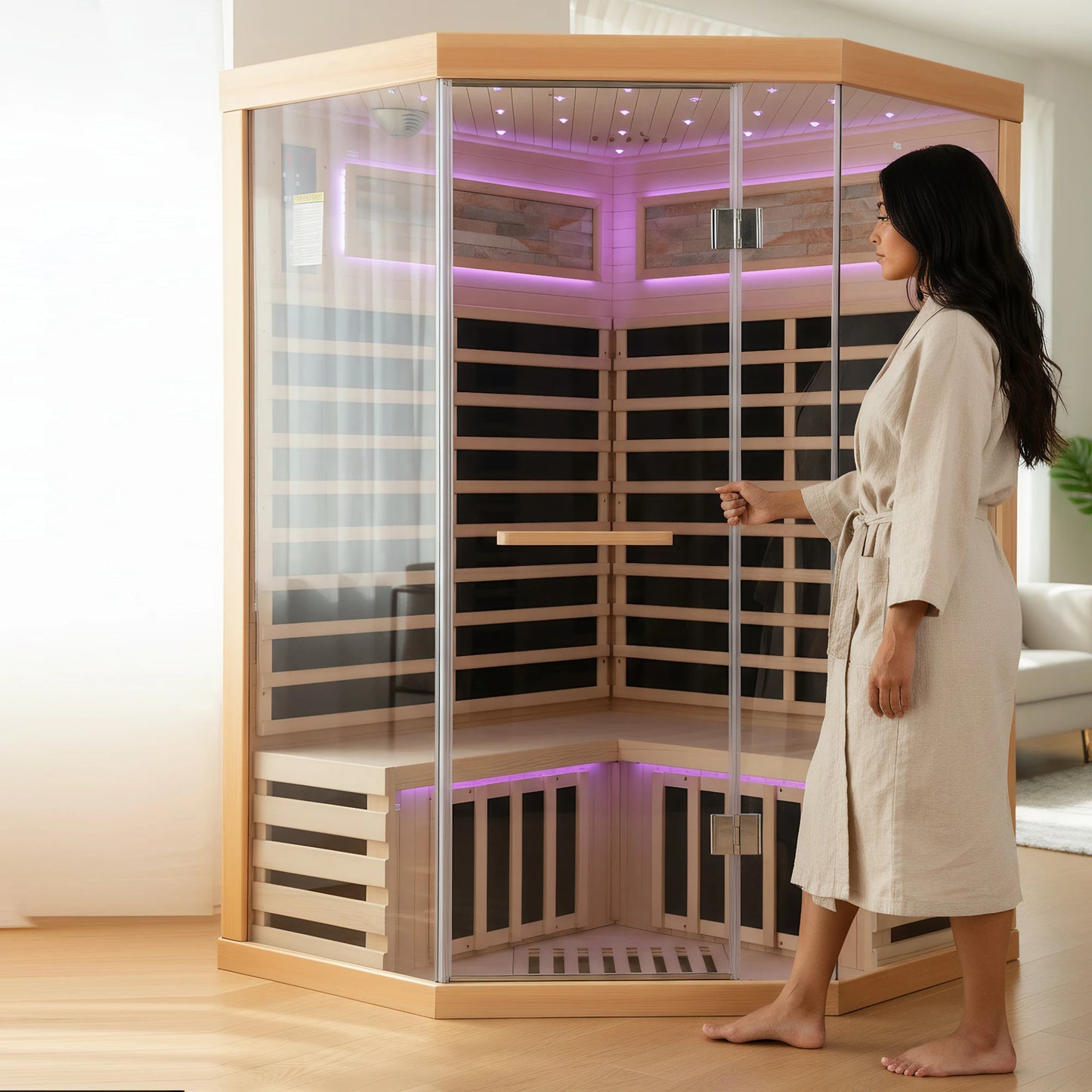 Indoor Wooden Infrared Double Sauna Room Cabin House