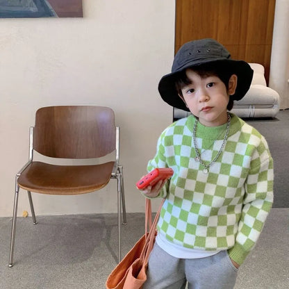 2021 Winter Kids Baby Girls Boys Autumn Winter Full Sleeve Solid Knitted Outwear Coat Ins Style Children Girls Cardigan Sweater