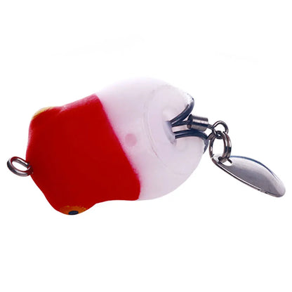 Soft Frog Fishing Lure 2.5CM 3G Double Hook Sequins Thunder Frog Rabbit Bait with Blade Tail Fishing Bait