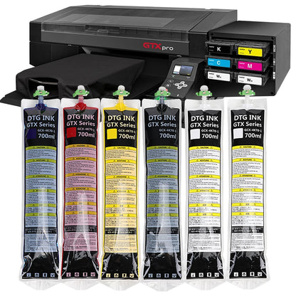 US Warehouse Shipping DTG Ink Pack GTX Pro 600 422 423 Printer DTG Ink Bag With Chip for Brother Printer Pigment Ink
