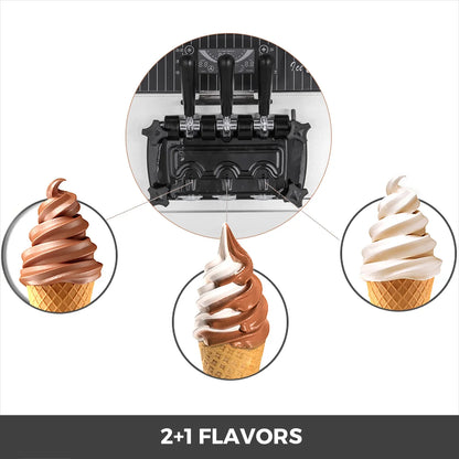 Diy Commercial Tabletop Ice Cream Maker Machine for Home Soft Serve Countertop Hot Selling Small 3 Flavors Kids Yogurt Maker