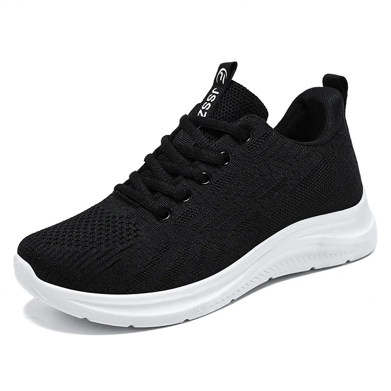Design Multicolor Fly Woven Upper Light Breathable Women's Large Casual Fashion Sneaker
