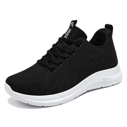 Design Multicolor Fly Woven Upper Light Breathable Women's Large Casual Fashion Sneaker