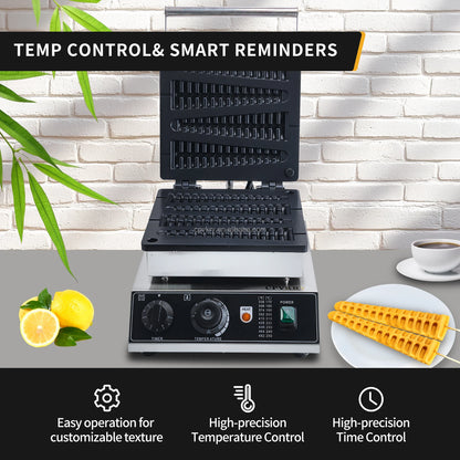 Commercial 1750W Christmas Tree Shaped Non-Stick Waffle Maker Easy to Operate Temperature Adjustable Snack Machine New Condition