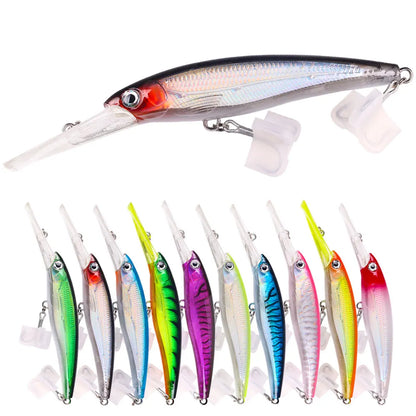 195mm 48g Hard Bait Fishing Sinking Minnow 73g Hard Heavy Minnow Bait 90g Fishing Minnow Lure 10 Colors Available