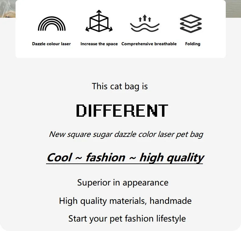 Pet Cat Carrier Backpack Breathable Travel Outdoor Shoulder Bag For Small Dogs Portable Transparent Carrying Pet Supplies Laser