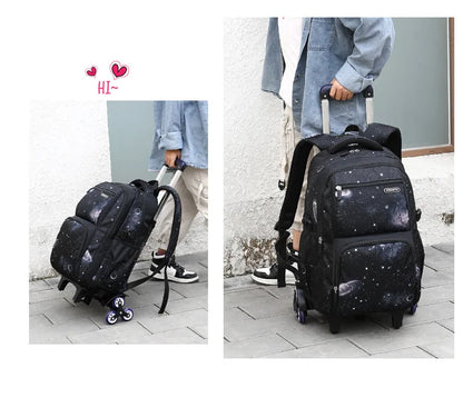 Japanese Korean Student Backpack Large Capacity Multi-Layer Breathable Design Waterproof Stylish Trolley for Stair Climbing