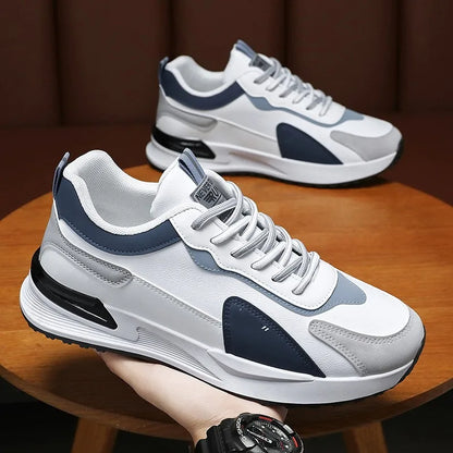 Trendy Men's Breathable Mesh Shoes Thick Sole Sports Fashion Casual Running Shoes Men New Style 2024