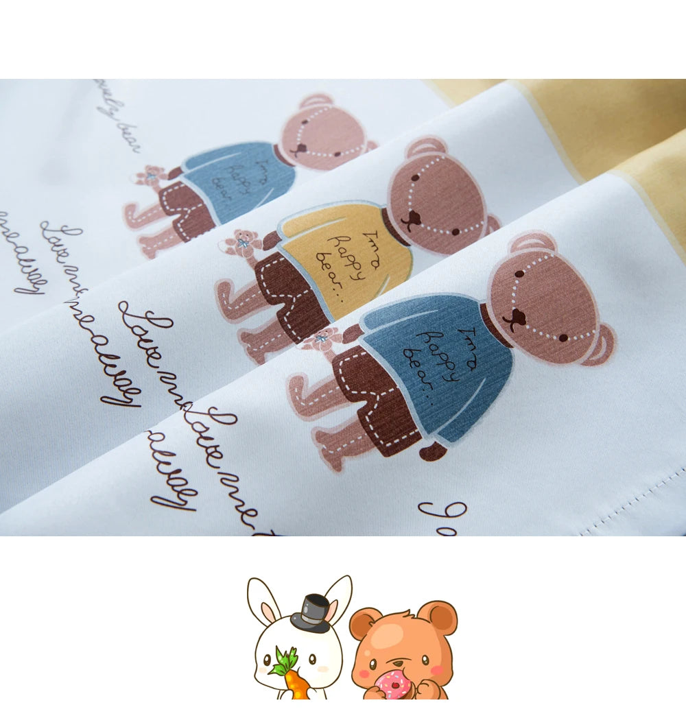 Ahoyikaa Cartoon Little Bear Blackout Curtain For Kids Room Children Curtains For Baby Boys Child Bedroom Living Room Window