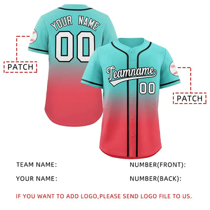 Men's Personalized Breathable Stylish Gradient Baseball Jerseys Custom Professional Game Baseball Jerseys Basketball Jerseys