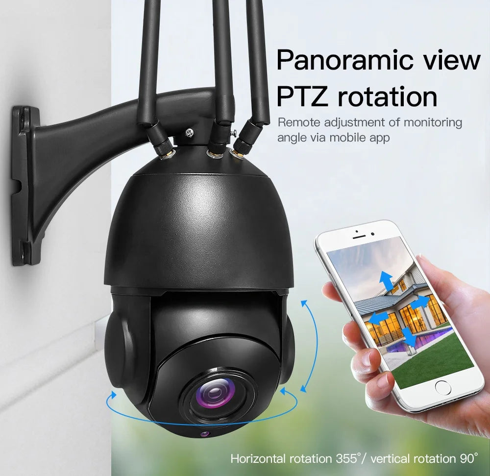 Wireless IP66 80M Auto Tracking 5MP 30X Speed Dome PTZ WiFi Camera with Night Vision and Cloud Storage