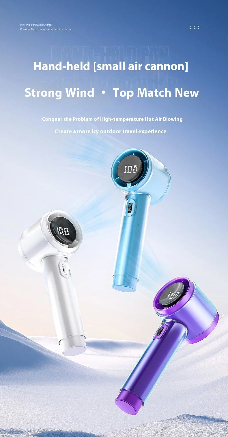 RYW Fan Factory FS2553 Portable 3000mAh USB Rechargeable Foldable Touch Control Handheld Fan Flashlight for Students Car Outdoor